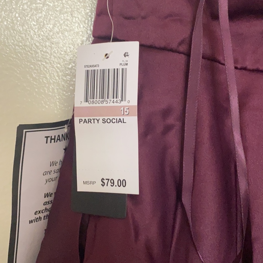 City Studio Plum A-Line Satin Back Bow Dress - Picture 11 of 12